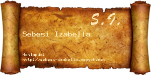 Sebesi Izabella névjegykártya