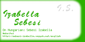 izabella sebesi business card